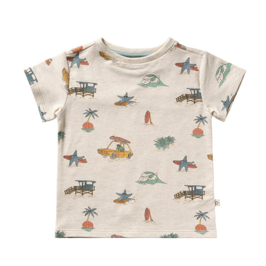 ecru tshirt voor kinderen met zomerse all over print van your wishes