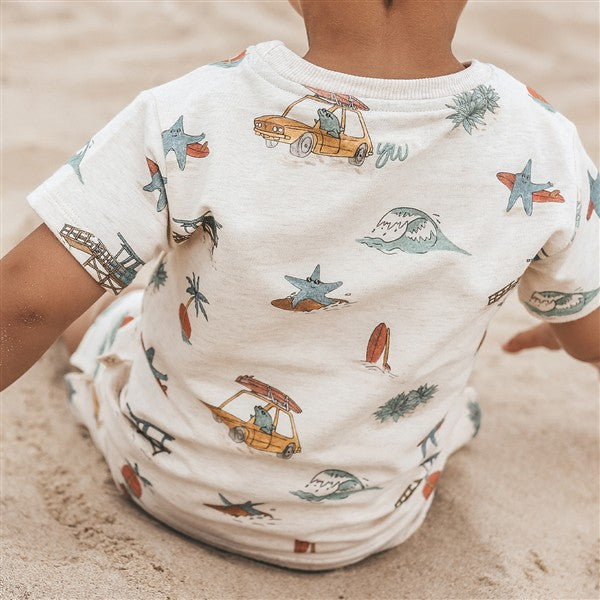 Detail print relaxed tshirt ocean life