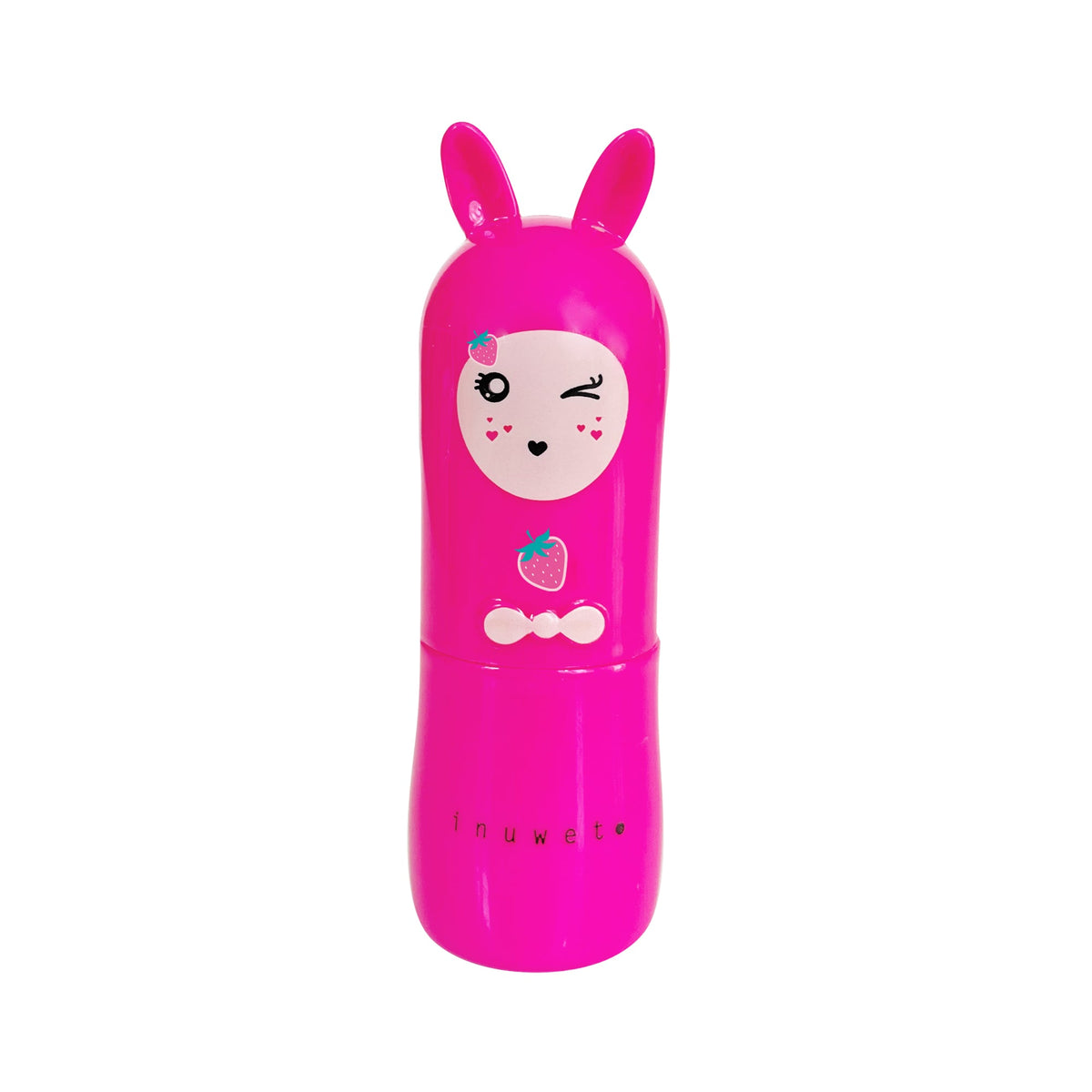 Strawberry lipbalm in konijntjesuitvoering.
