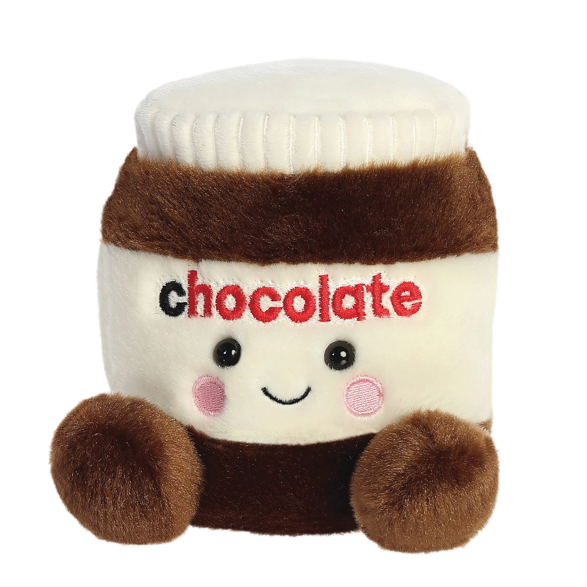 Zachte chocoladebruine knuffel met glimlach