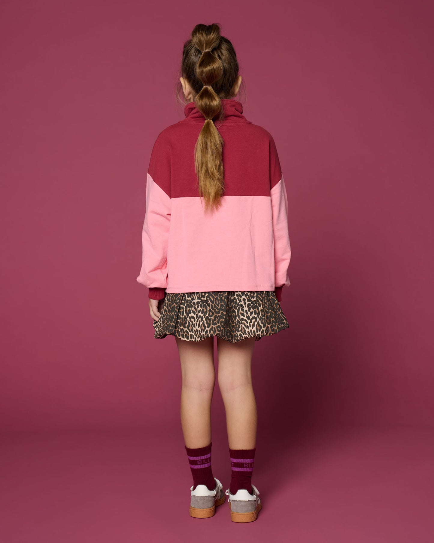 achterzijde zipper sweater blush color block van petit blush voor kinderen