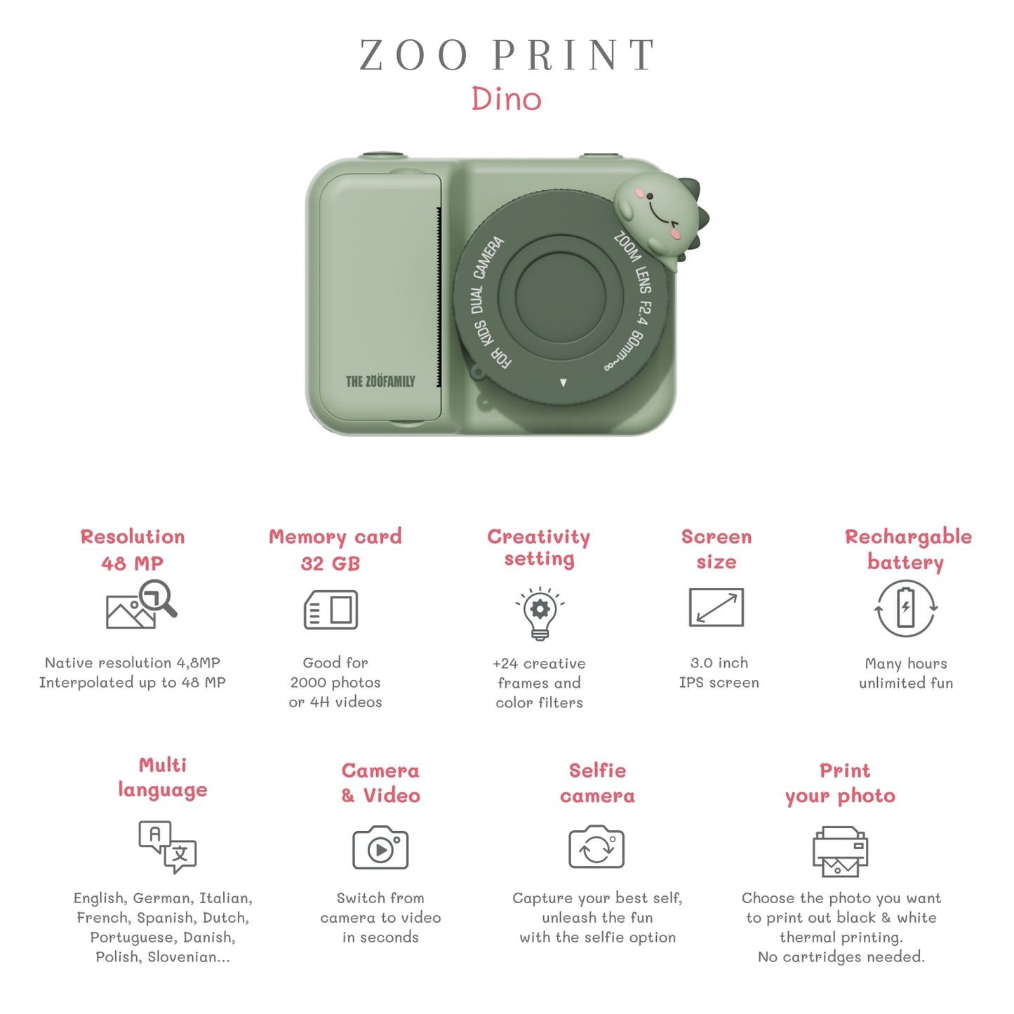 Zoo Print Camera Dino