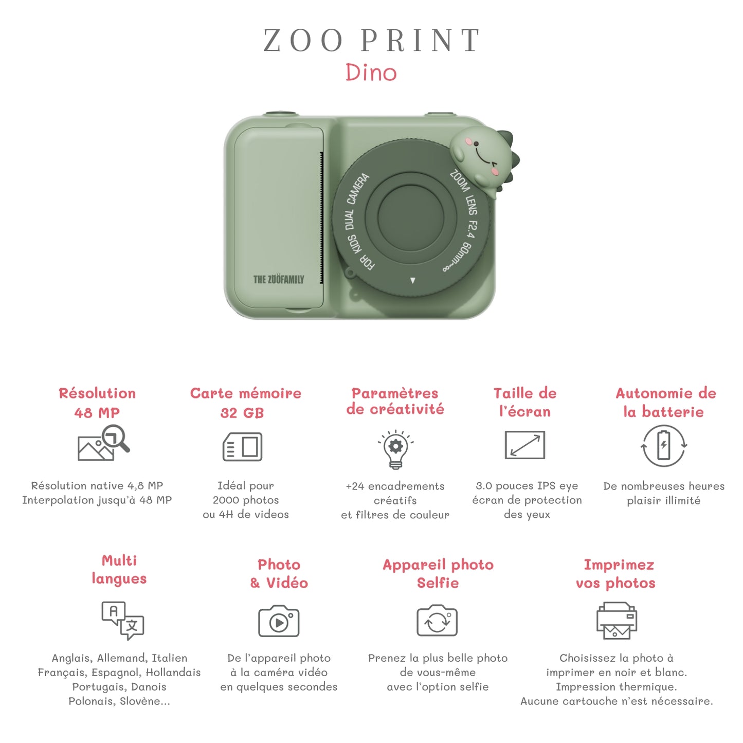 Zoo Print Camera Dino