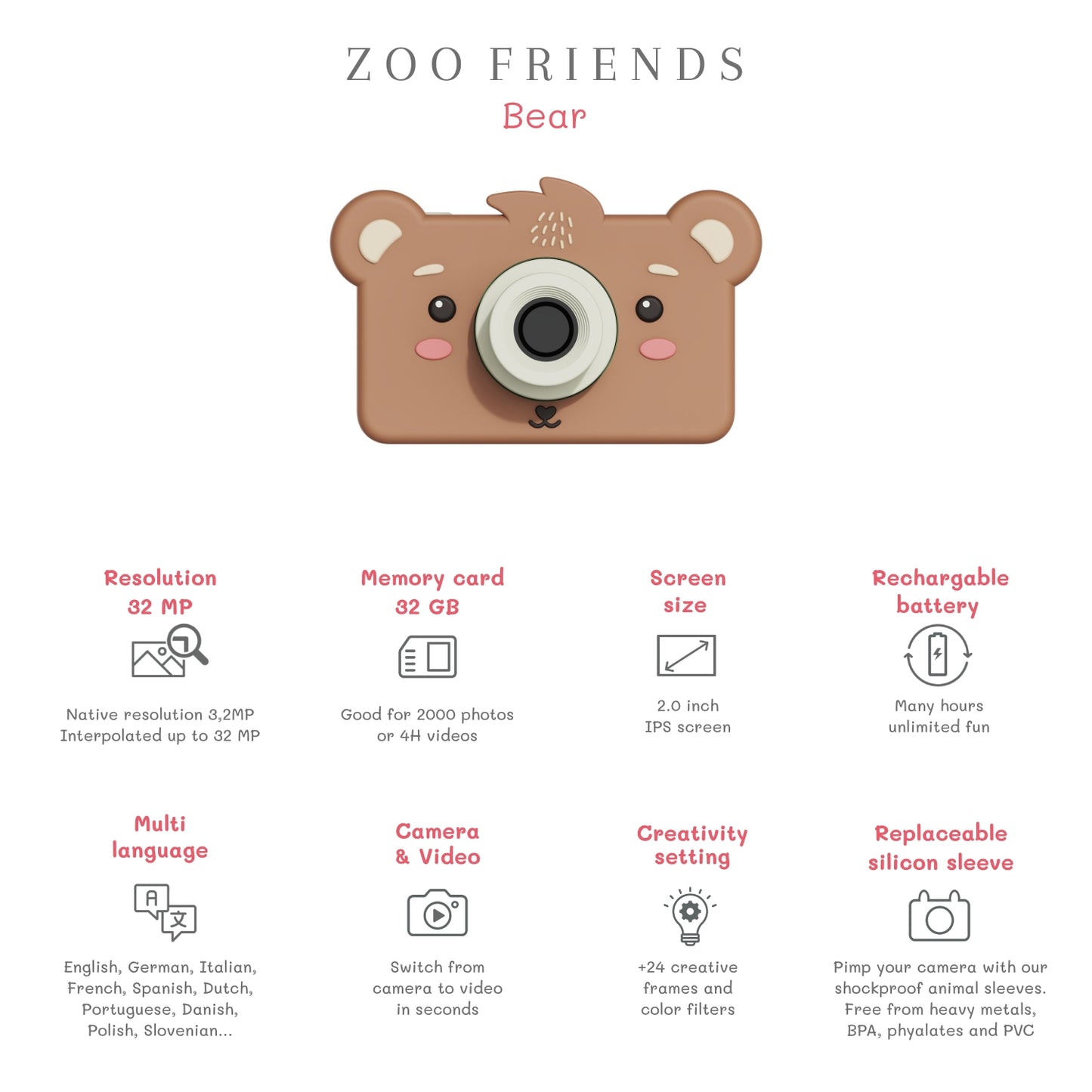 Zoo Friends Camera Bear