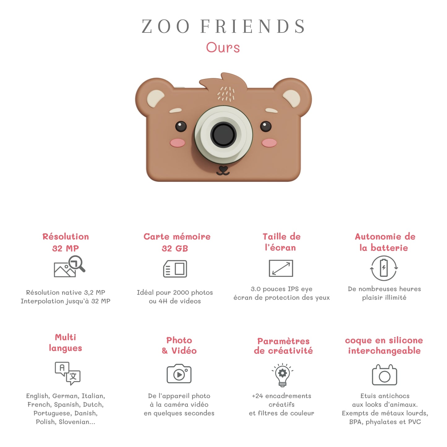 Zoo Friends Camera Bear