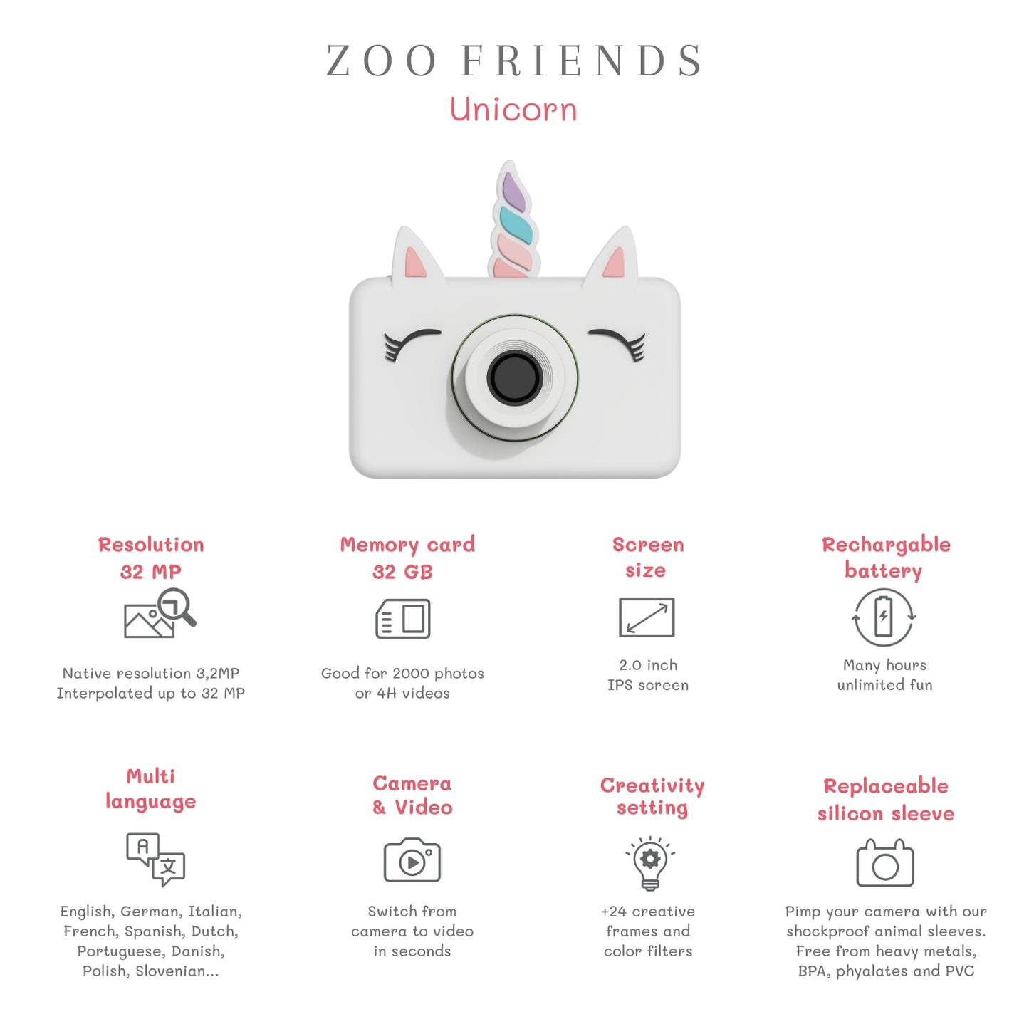 Zoo Friends Camera Unicorn