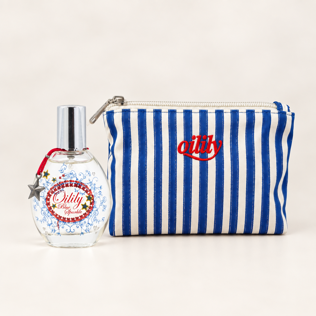 Aangepaste Blue Sparkle-giftset met passend tasje