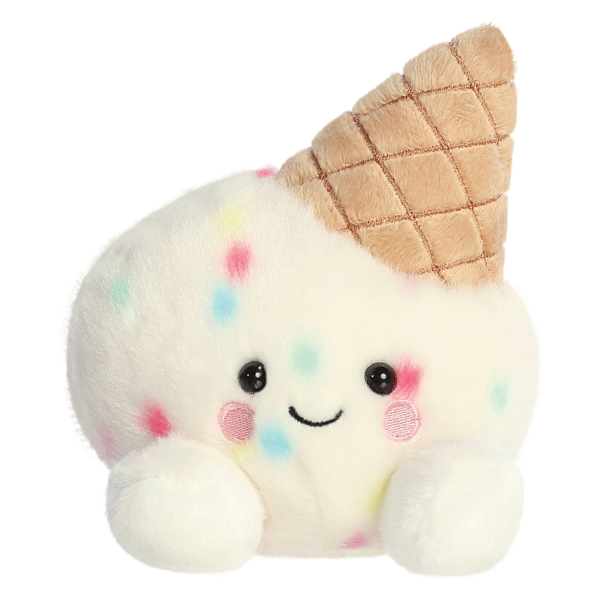 Schattige ijsjesknuffel met kleurrijke sprinkles