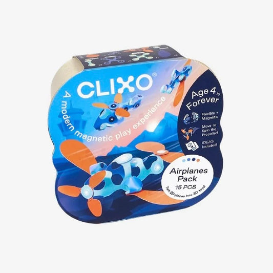 Clixo Airplane Pack met 15 magnetische onderdelen.