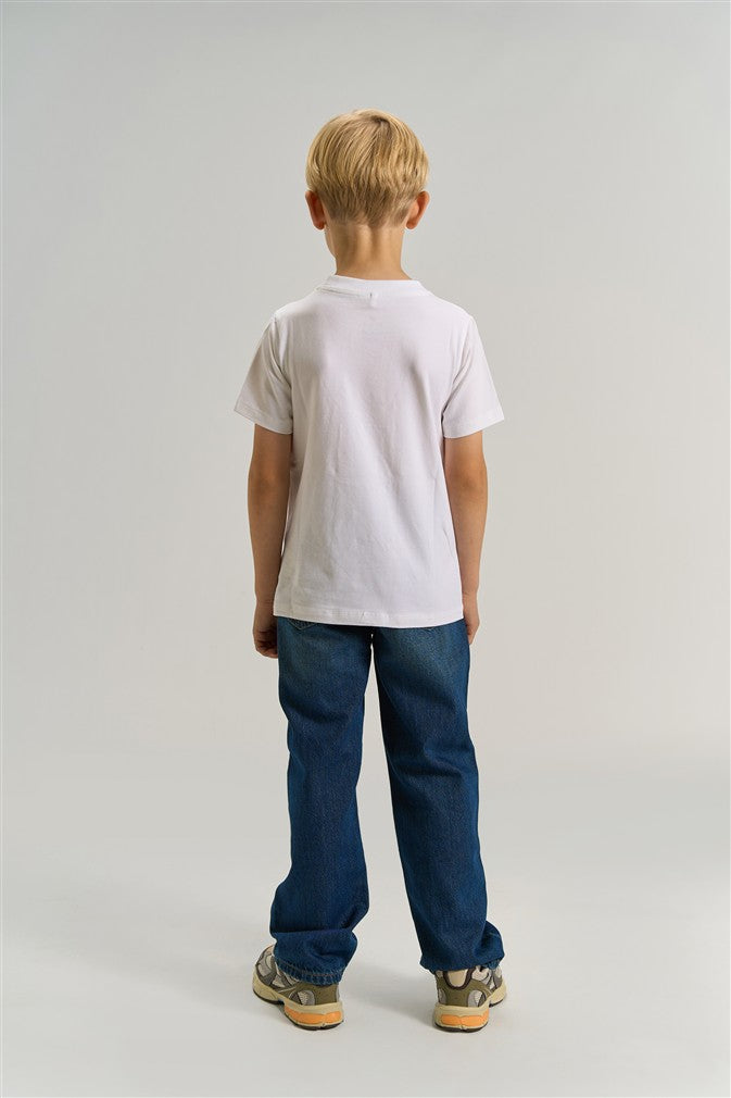 Comfortabele blauwe jeans met rechte pasvorm.