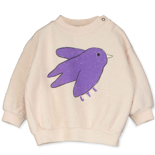 Sweater Teddy Flowing Bird Cream