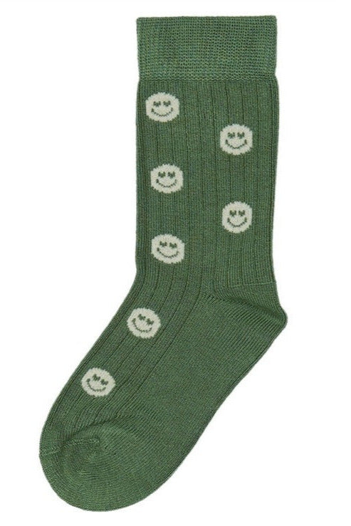 Bamboo Sokken Smilie Green
