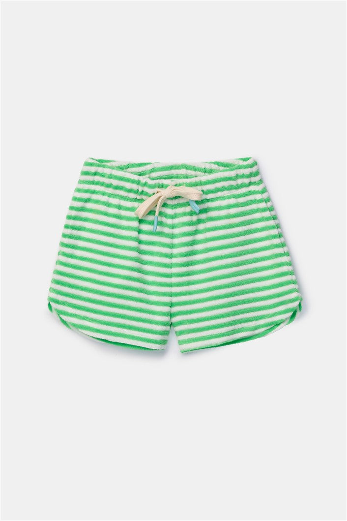 Short beachwear set groene streep van woody