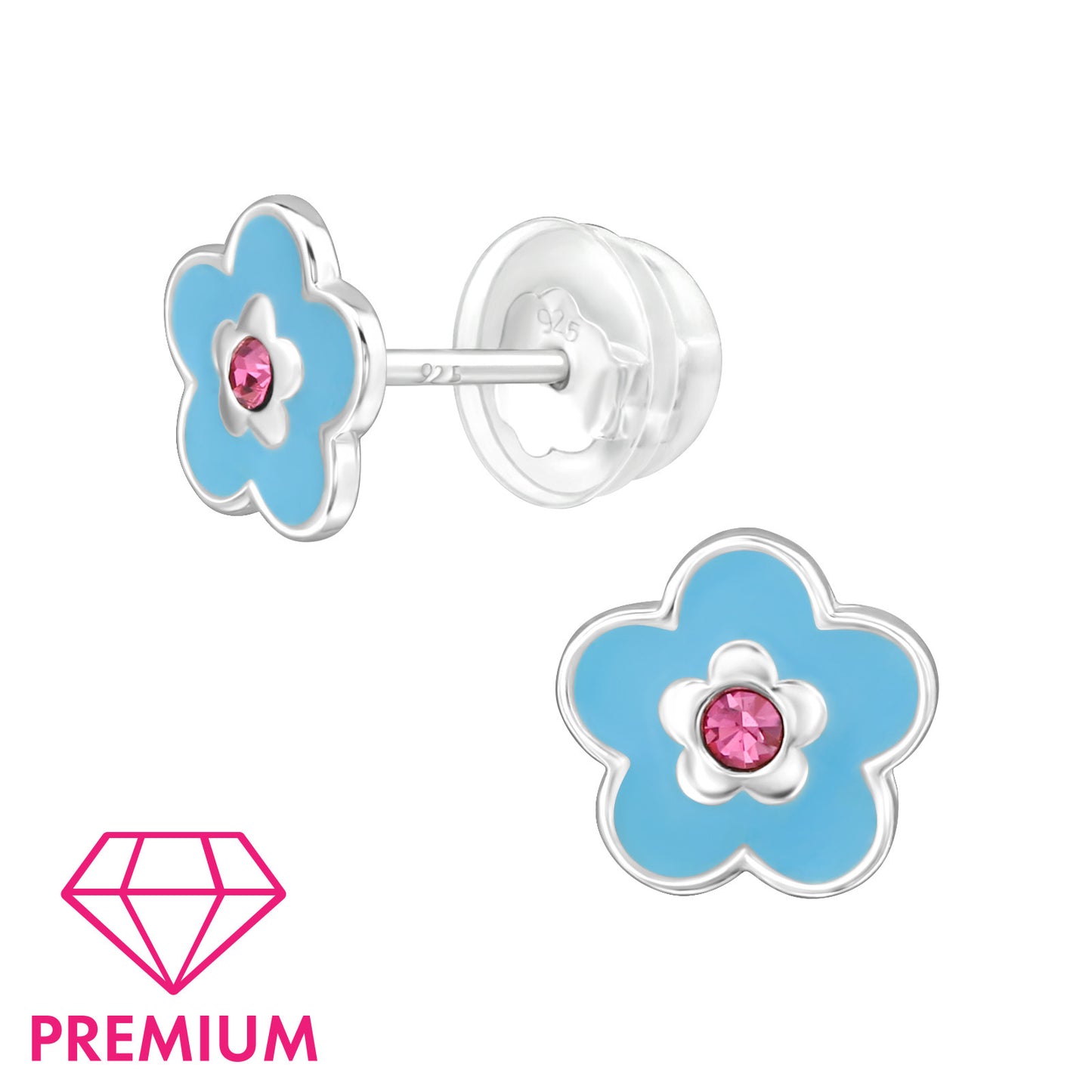 Oorstekers Premium Bloem Blauw