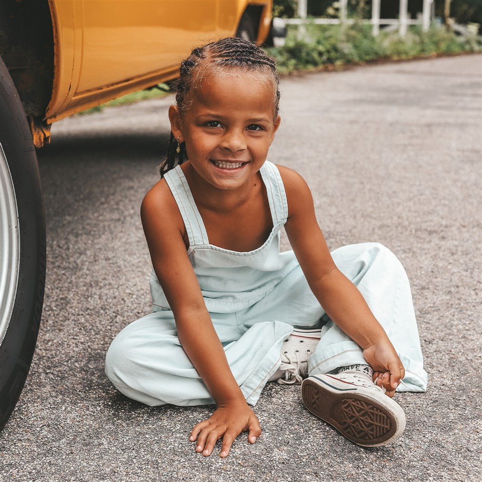 Broek Ruffle Chambray Sunlit Blue