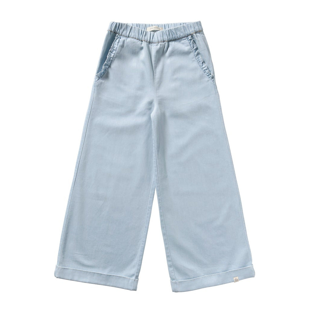 Broek Ruffle Chambray Sunlit Blue