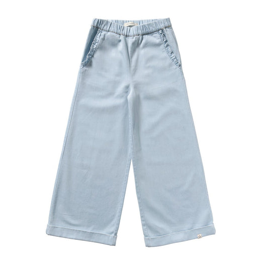 Broek Ruffle Chambray Sunlit Blue