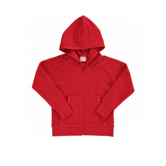 Cardigan Hood Velour Ruby