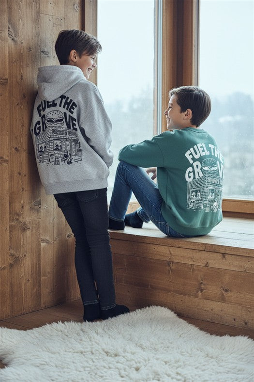 Hoodie met Fuel the Groove print