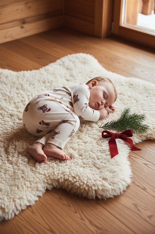 Ecru baby playsuit met teddyberen