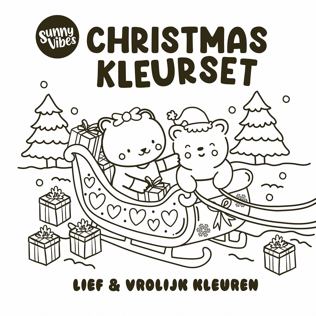 Kleurset met 40 kerst kleurplaten