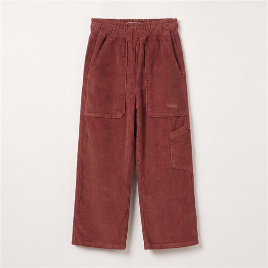 Bruine corduroy broek met wijde pijpen voor kinderen.