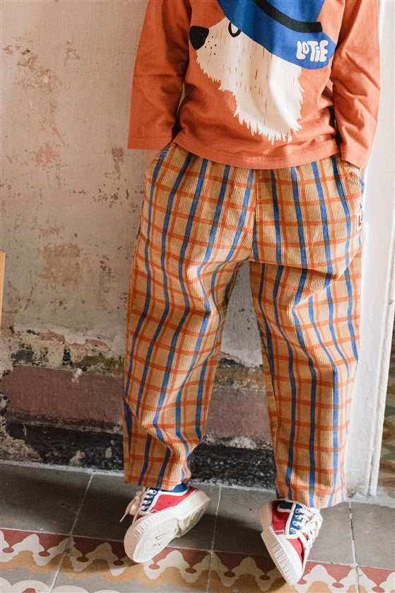 Broek Corduroy Checks Toasted