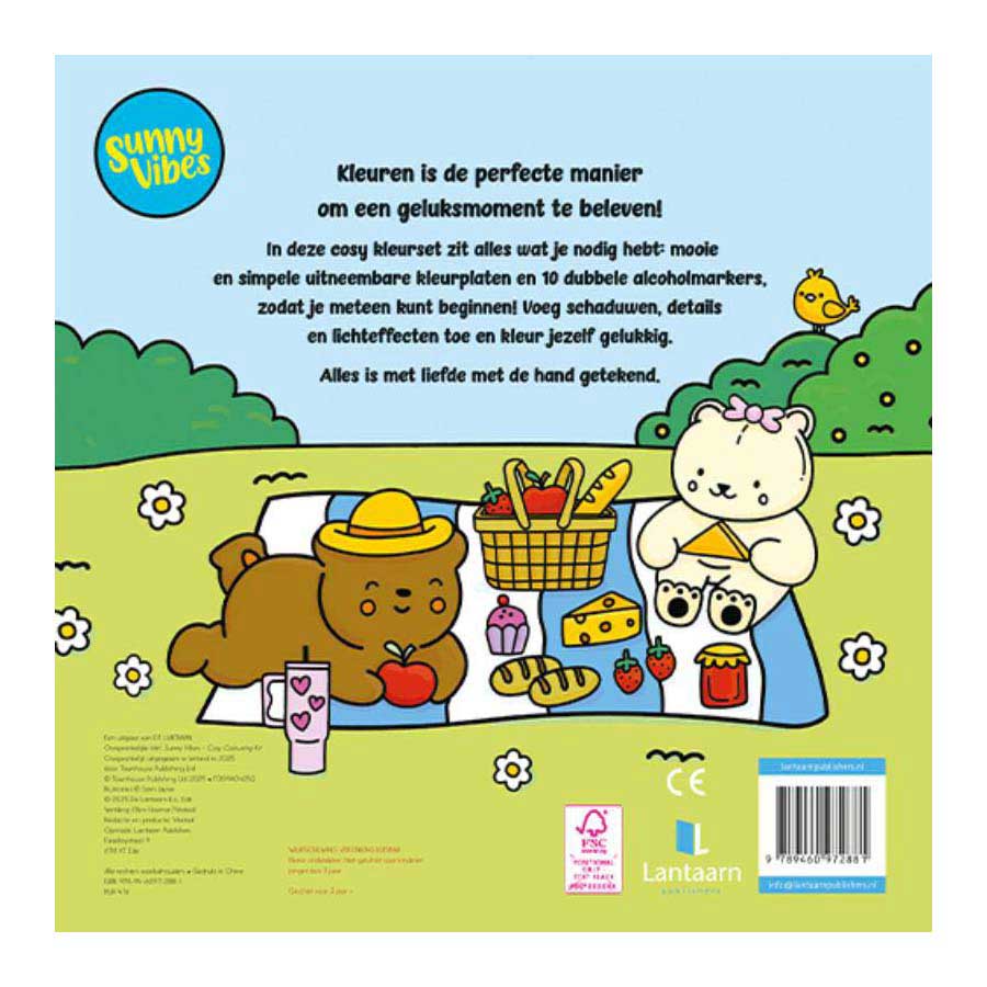Kleurplaten en markers in Cosy Colouring set