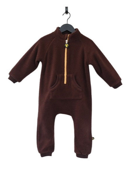 Sherpa Fleece Onesie Dark Brown