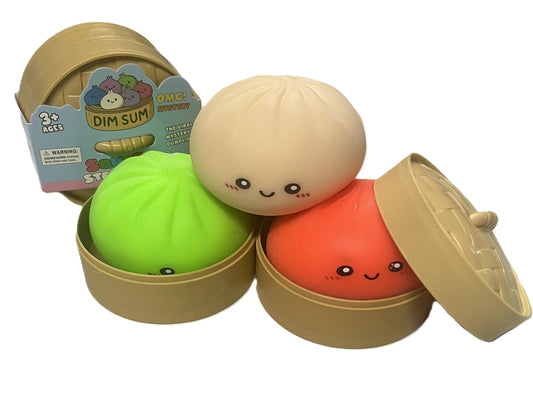 Rainbow mystery dumpling squishy in regenboogkleuren, zacht knijpspeeltje in verrassing verpakking.