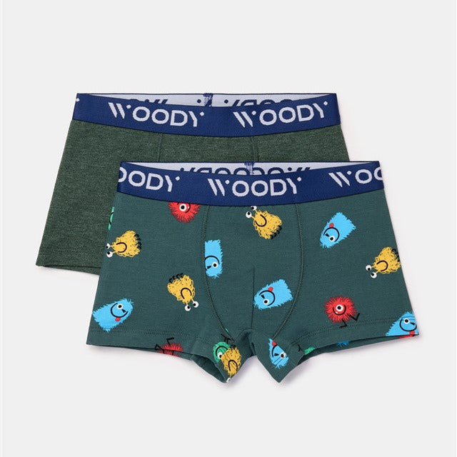 duopack jongens boxer groen en alien van woody