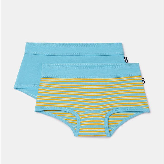 duopack boxer voor meisjes blauw en gestreept