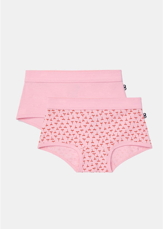 Duopack Meisjes Boxer Roze+Plantjes