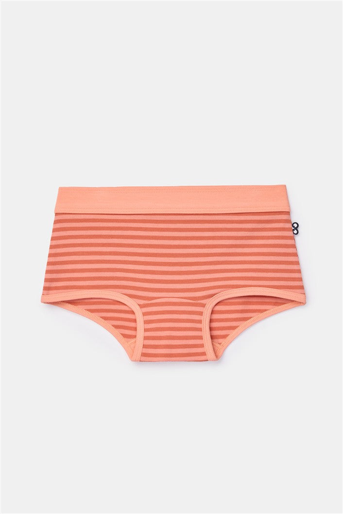 Duopack Meisjes Boxer Perzikoranje+Streep
