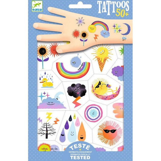set tattoos met weer-thema van djeco
