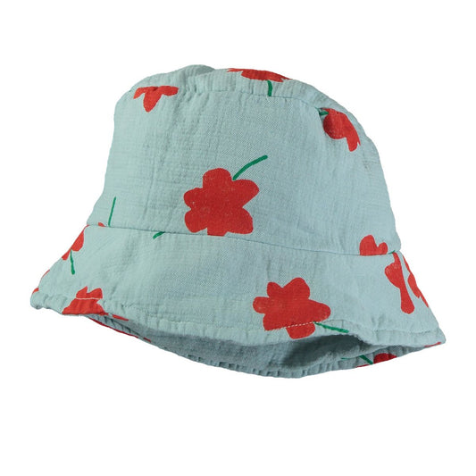 Fisher Woven Sun Hat Poppies Blue