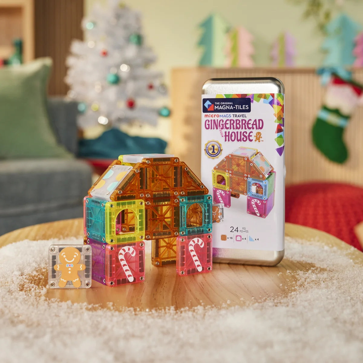 MicroMAGS bouwtegels in vrolijke snoepkleuren.