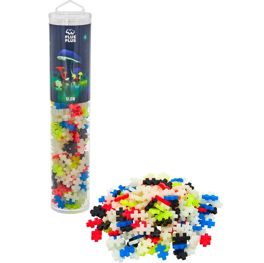 koker met 240 plus plus blokjes met glow in the dark effect