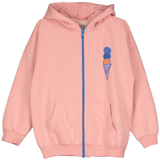 Hooded Sweatshirt Ice Cream Pink