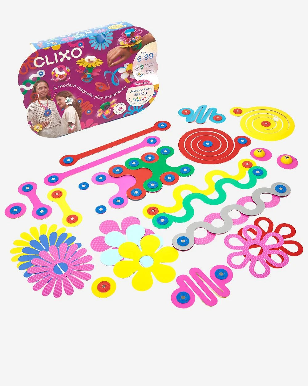 Clixo Jewelry Pack met 28 magnetische onderdelen.