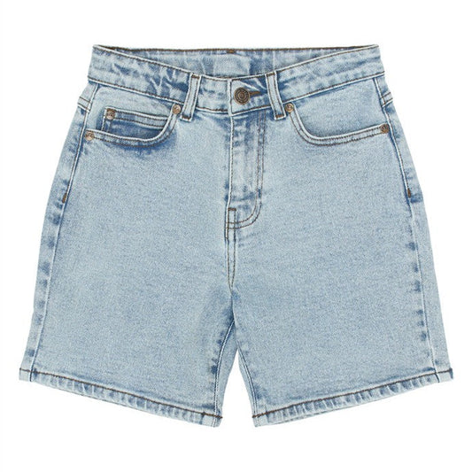 lichtblauwe kindershort in denim van the new