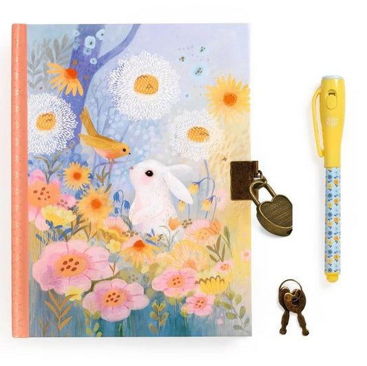 geheime dagboek met sleutel en magische pen van djeco