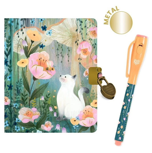 geheim dagboek met kat en magische pen van djeco