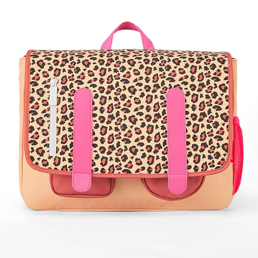 boekentas met grote vakken van hello hossy met leopardprint