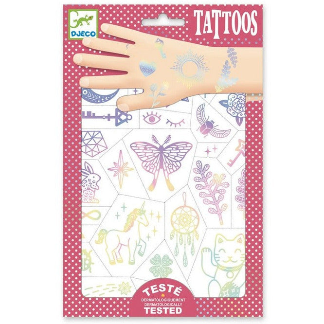 set tijdelijke tattoos met gelukssymbolen van djeco
