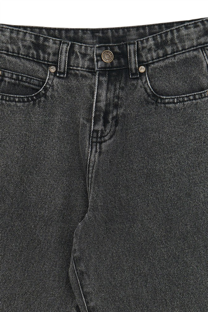detail stoere grey denim jeans met ruime pasvorm.
