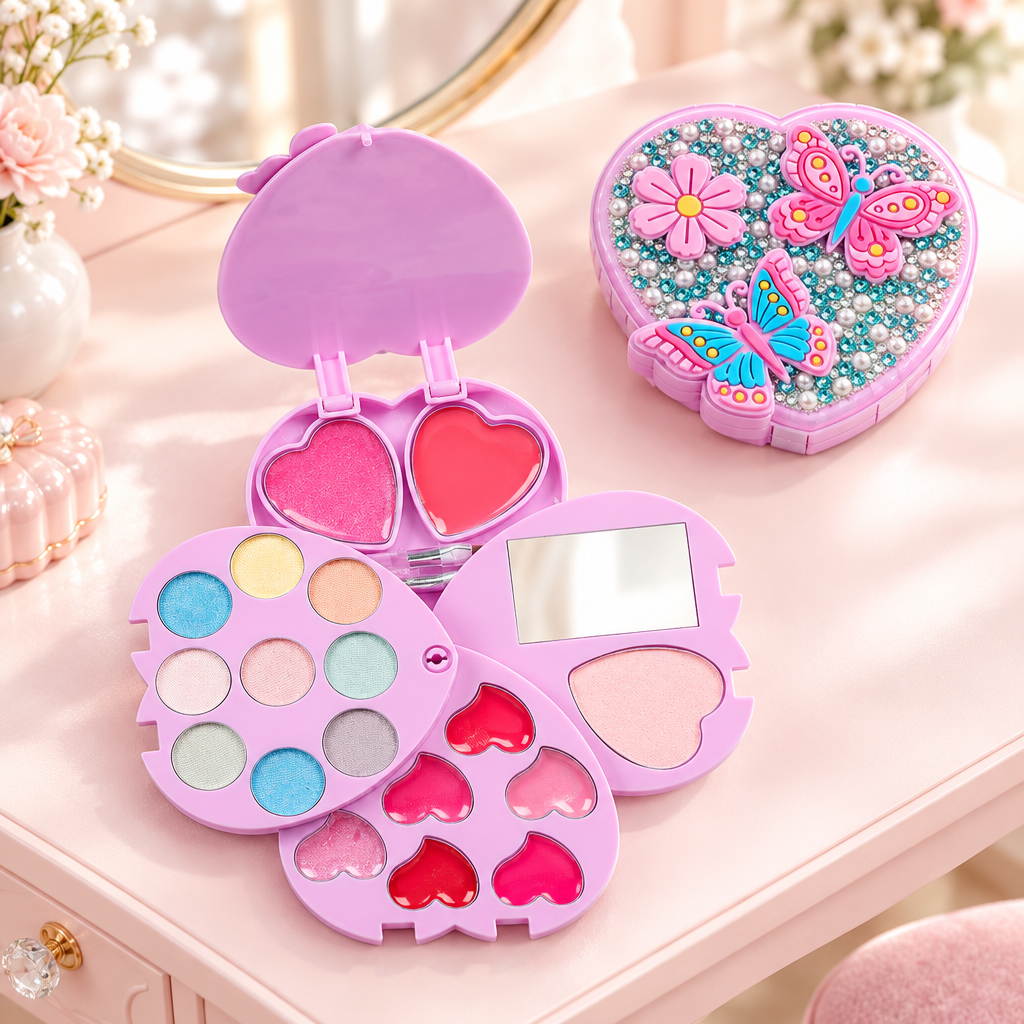 Make Up Beauty Set Fairy plat geopend op een sminktafel