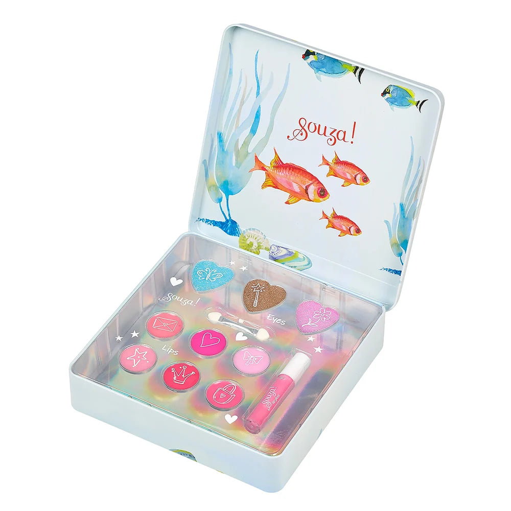 Metalen make-up doosje met zeemeerminthema