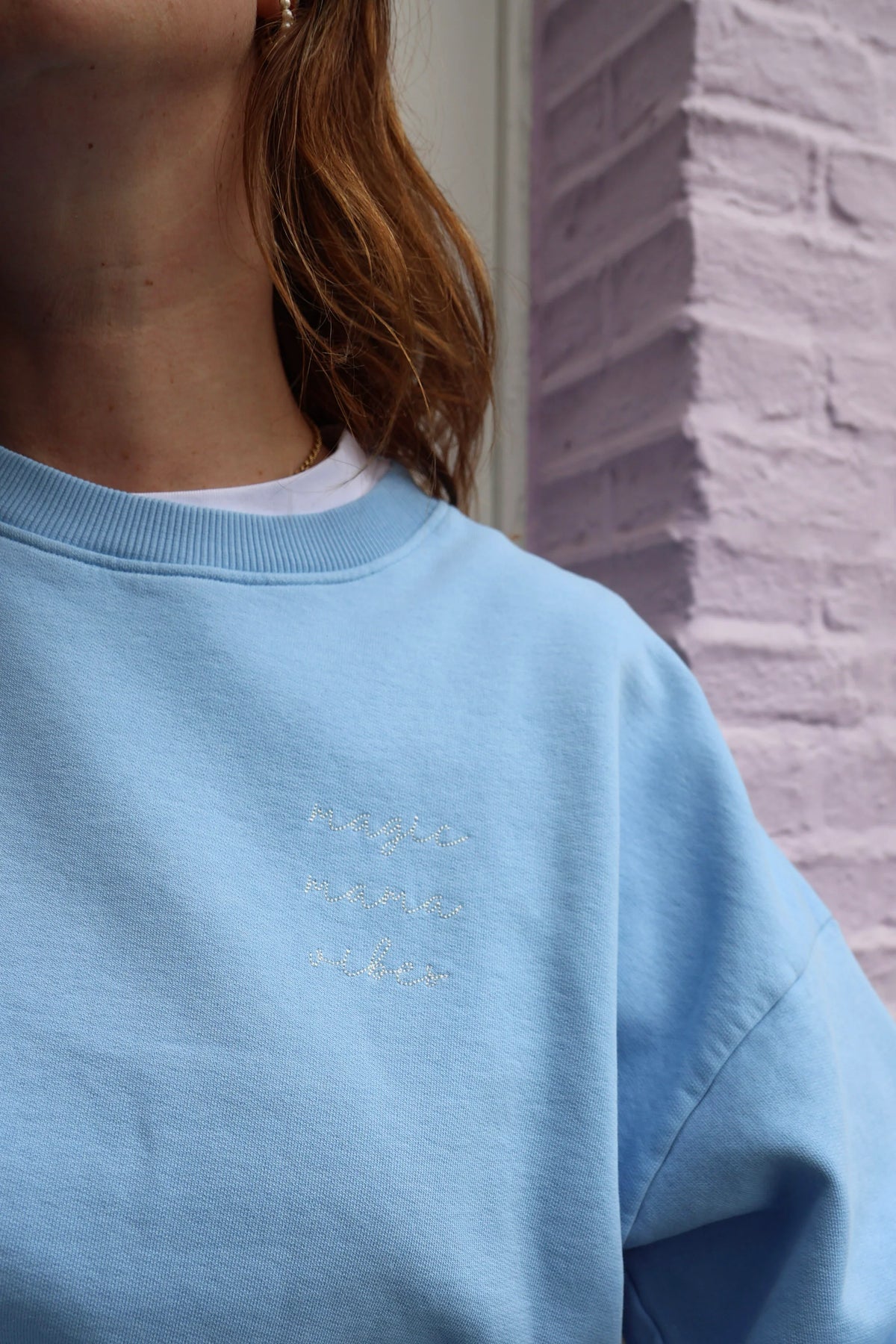 Elle & Rapha Sweater Magic Mama Light Blue.