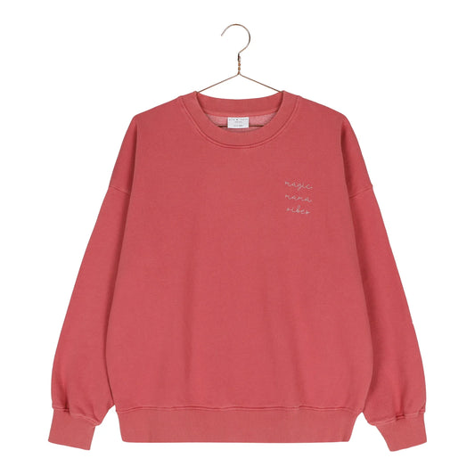 Elle & Rapha sweater Magic Mama Sweet Raspberry.
